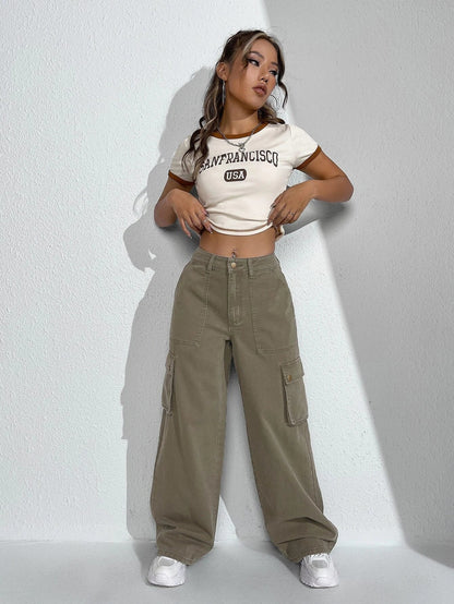 Cargo Jeans Flap Pocket