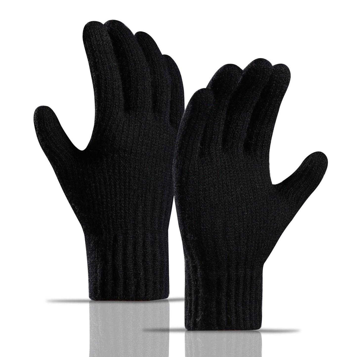 Gants tricotés rembourrés doublés de polaire d'hiver