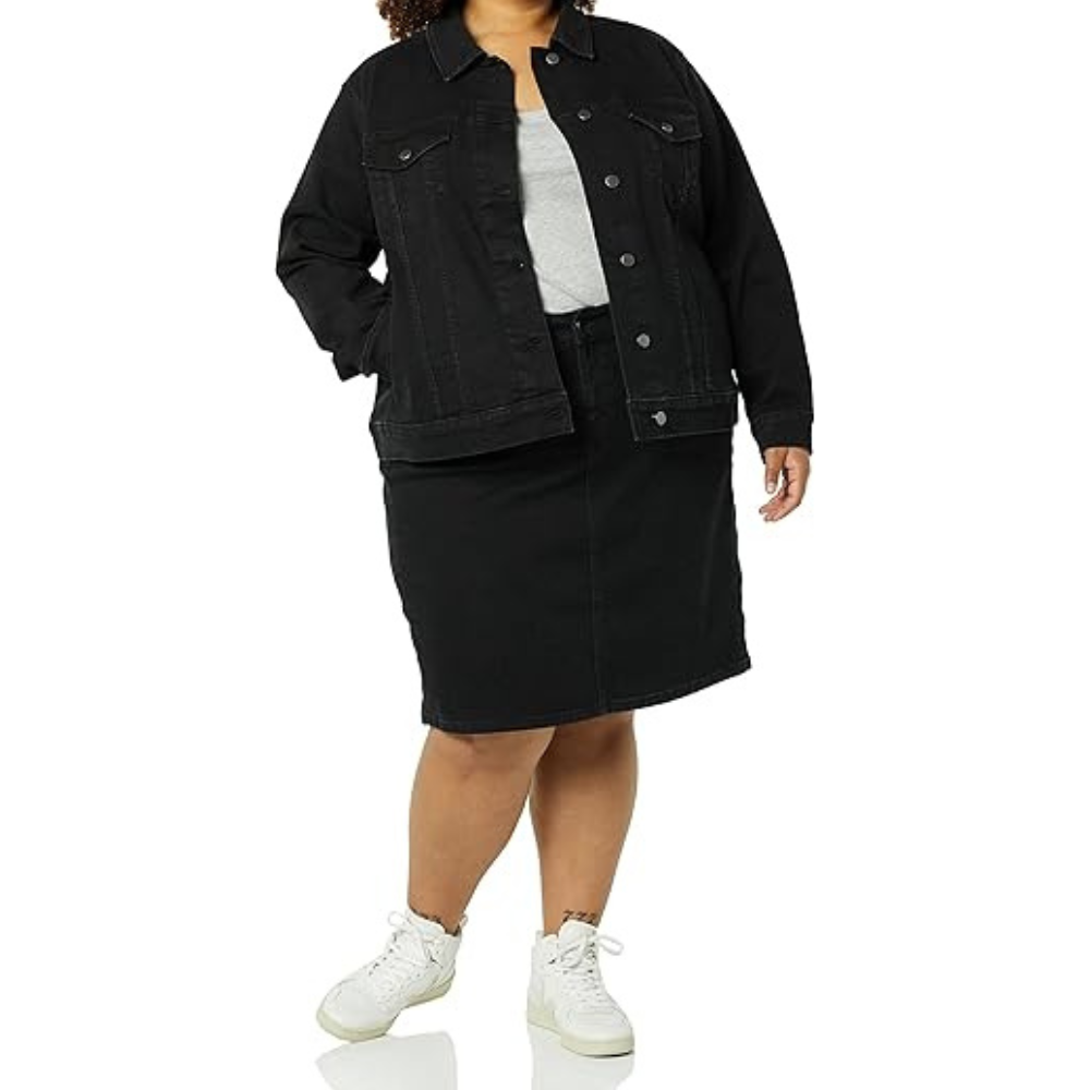 Classic Front Button Denim Jacket With Pockets