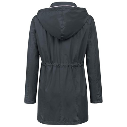 Waterproof Long Hooded Trench Coat Lined Windbreaker Travel Jacket