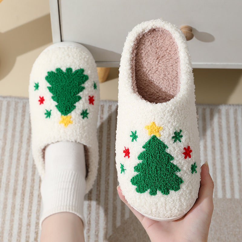 Cartoon Santa Claus Cotton Christmas Slippers