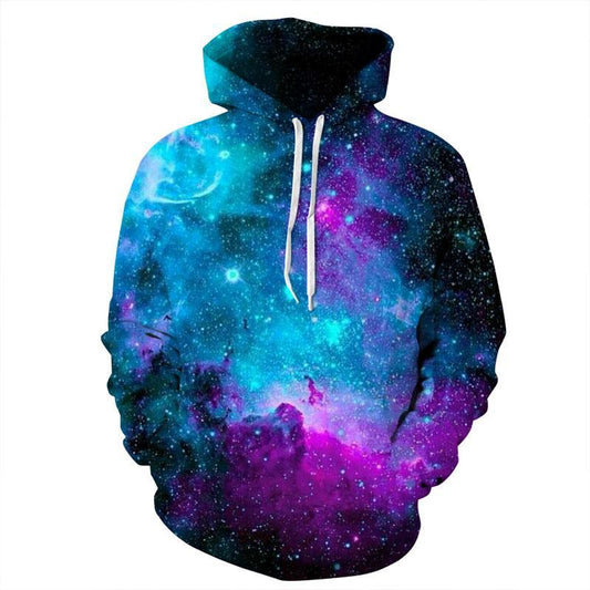 3D-Hoodie mit dunklem Farbverlauf und Galaxie-Aufdruck