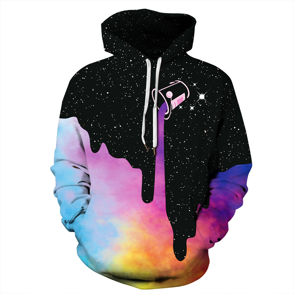 Sweat à capuche élégant imprimé 3D Starry Sky Smoky