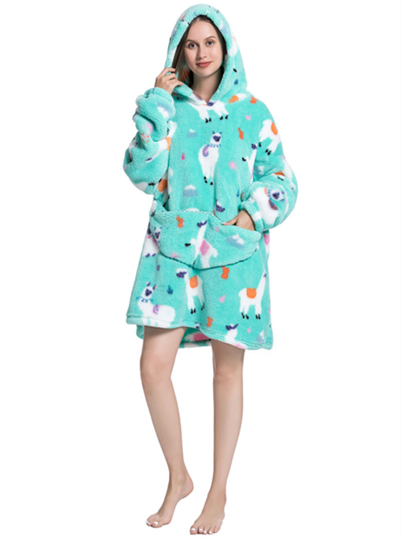 Winter Warm Thickened Hoodie Blanket