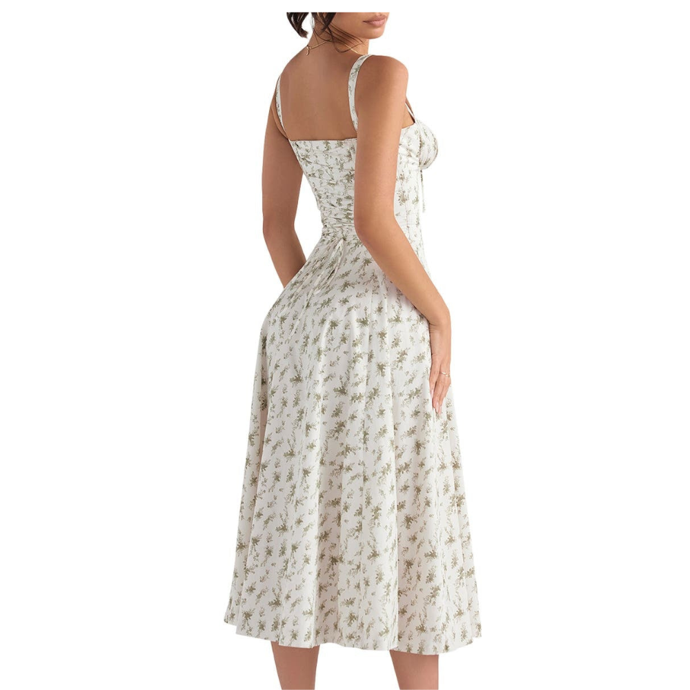 Floral Bustier Midriff Waist Shaper Dress