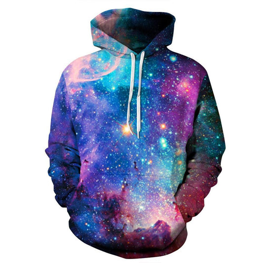 Lebendiger 3D-Hoodie mit Galaxy-Print