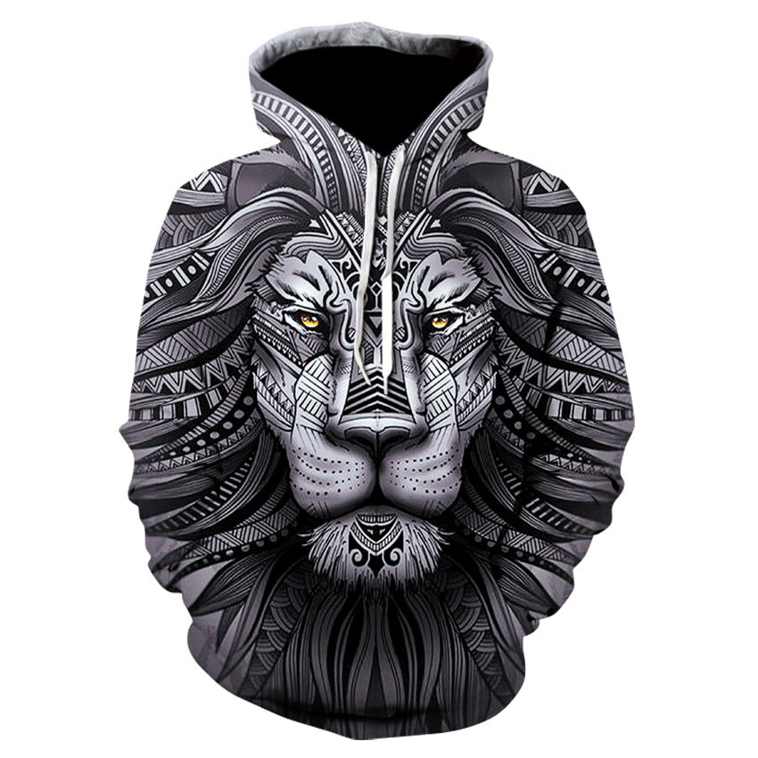 3D Digital Lion Printed Hoodie Collection