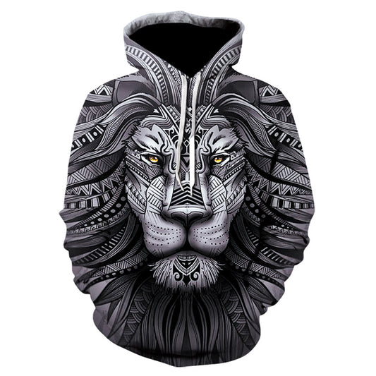 3D Digital Lion Printed Hoodie Collection