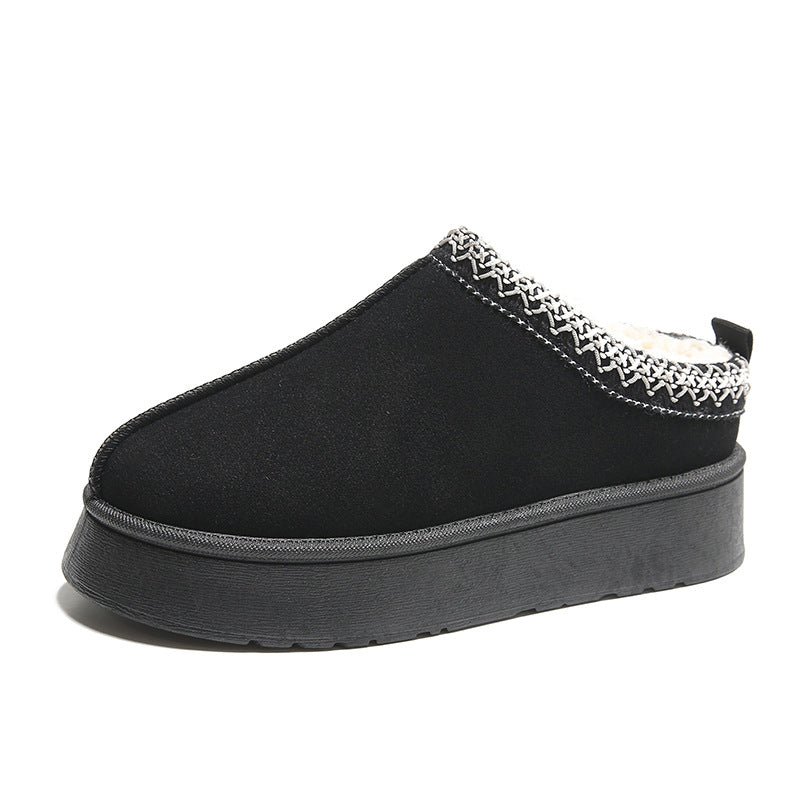 Fleece Lined Plush Thick Bottom Flat Shoe