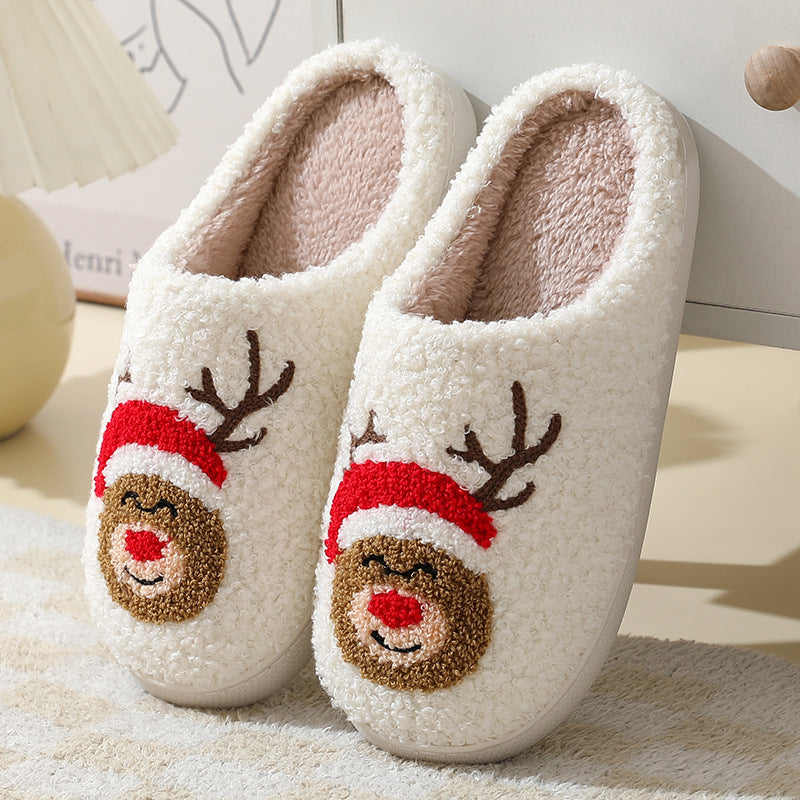 Cartoon Santa Claus Cotton Christmas Slippers