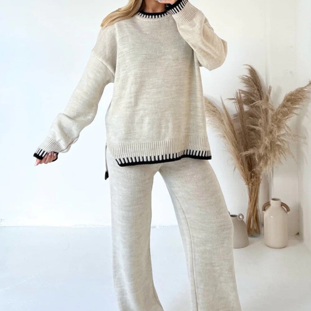 2 Pieces Winter Knitted Loungewear Set