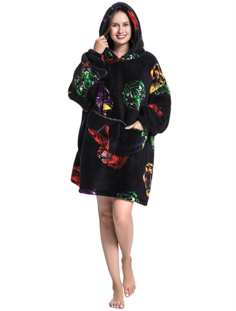 Winter Warm Thickened Hoodie Blanket