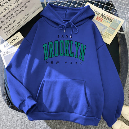 Brooklyn New York Printed Casual Hoodie