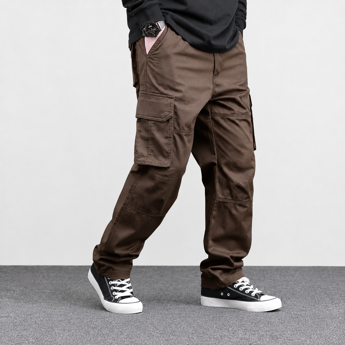 Loose Casual Street Style Cargo Pant With Drawstring For Men