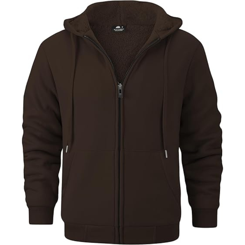 Heavyweight Fleece Full Zip Up Sherpa Lined Sweatshirt For Men