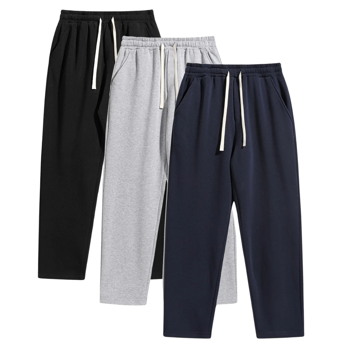 Set Of 3 Regular Fit Casual Sweatpants With Pocket Design For Men