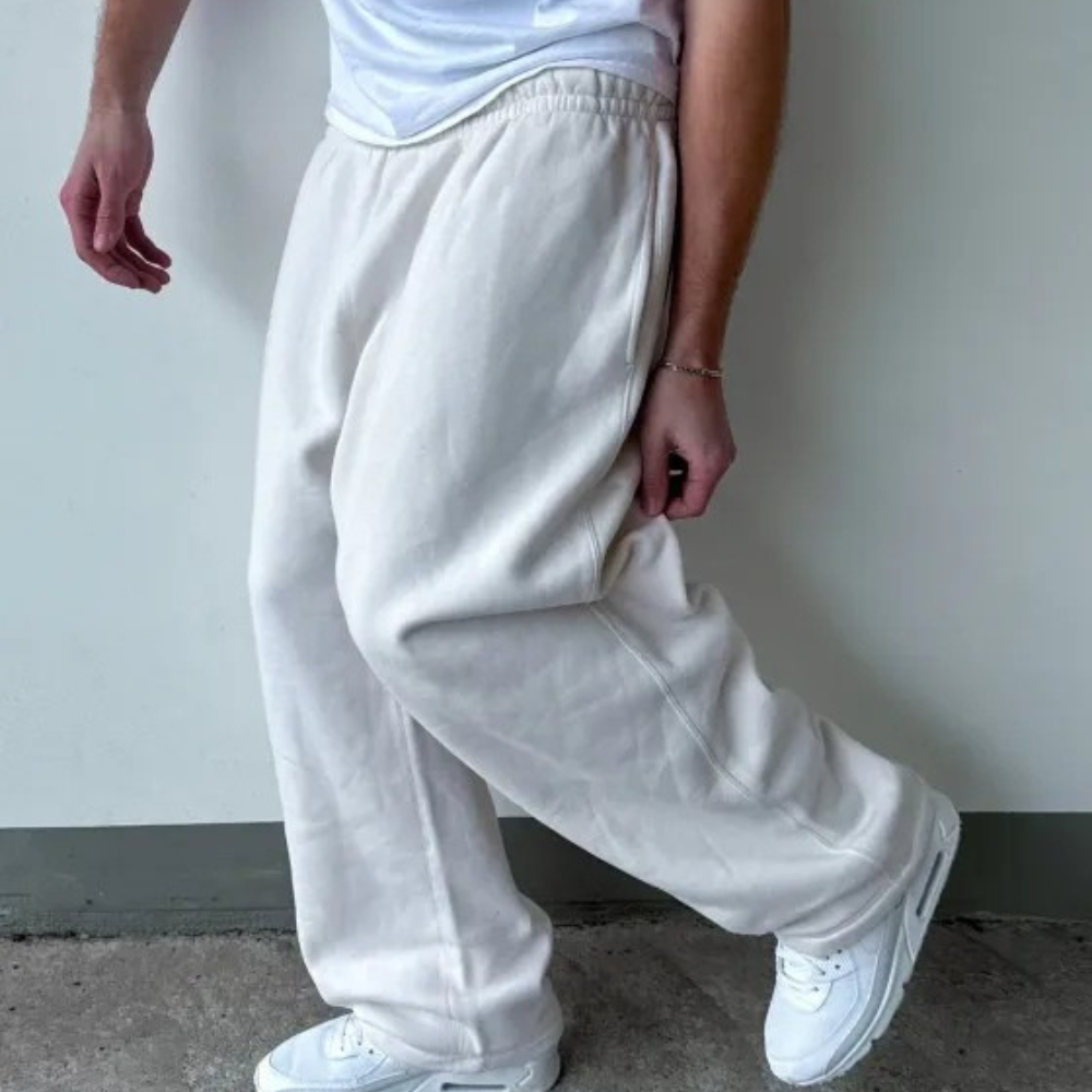 Straight Dual Stripe Fleece Pants For Everyday Wear