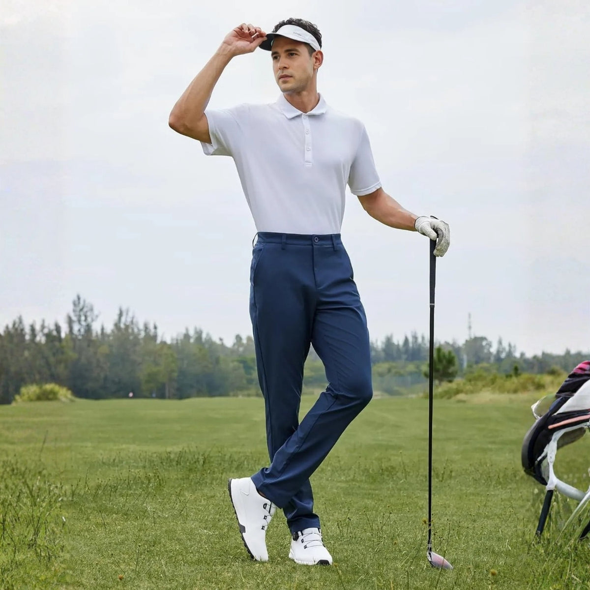Classic Fit Golf Pants With Stretch Comfort For Men