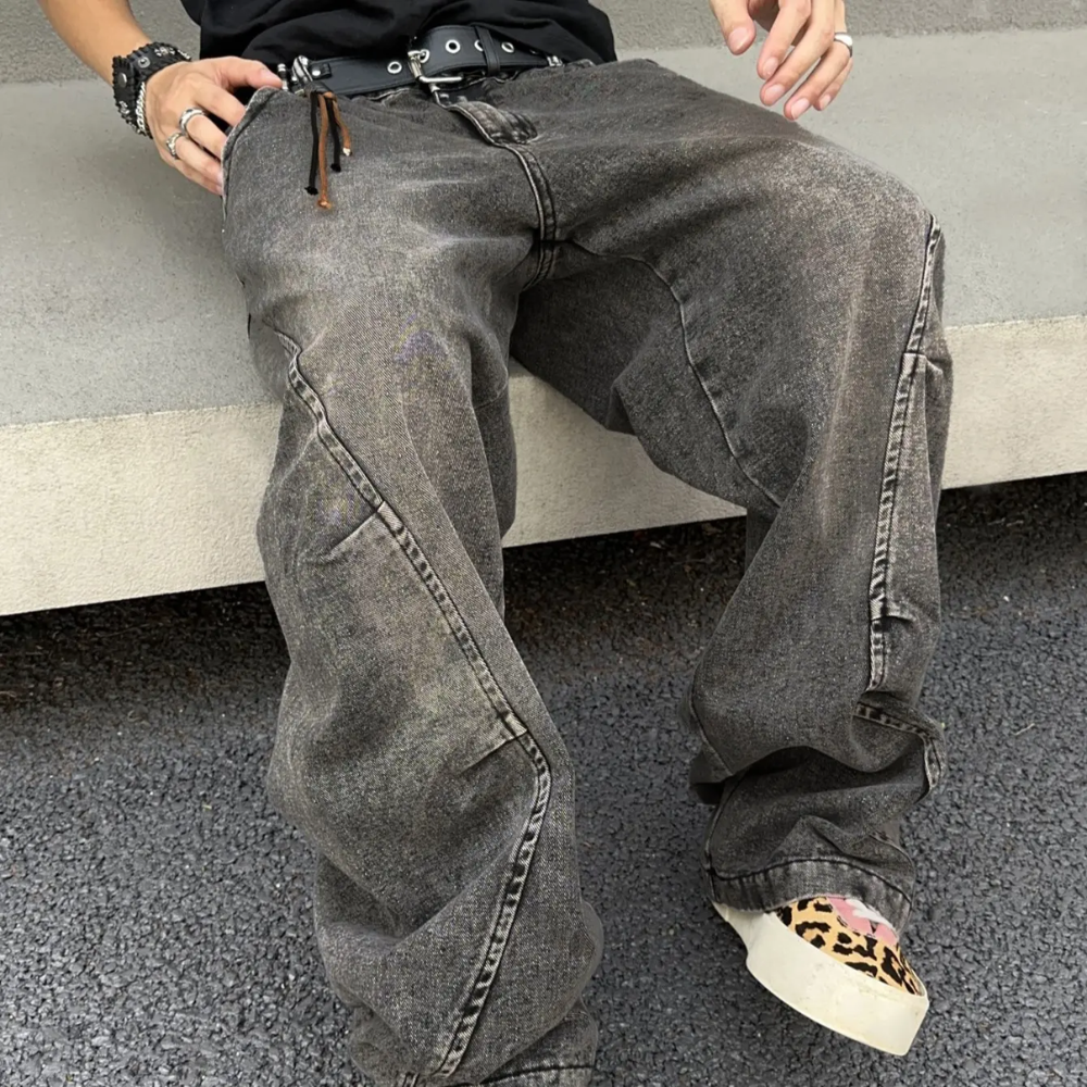 Wide Fit Baggy Denim Pants For Men