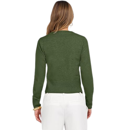 Cropped Long Sleeve Casual Lightweight Knit Sweater