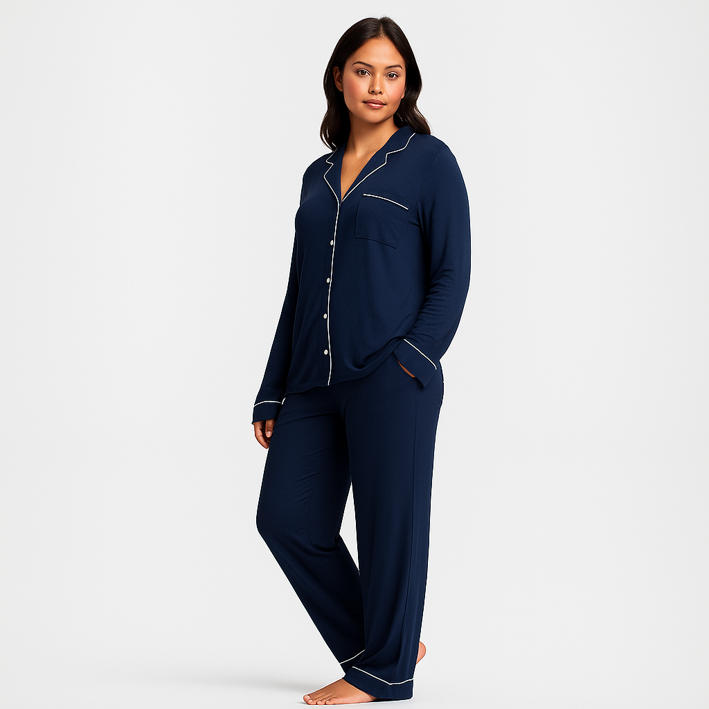 Women Bamboo Stretch Knit Long Sleeve Pajama Set