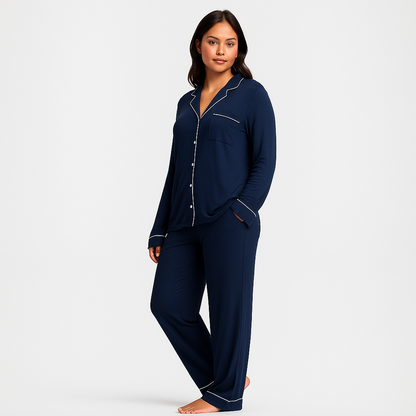 Women Bamboo Stretch Knit Long Sleeve Pajama Set