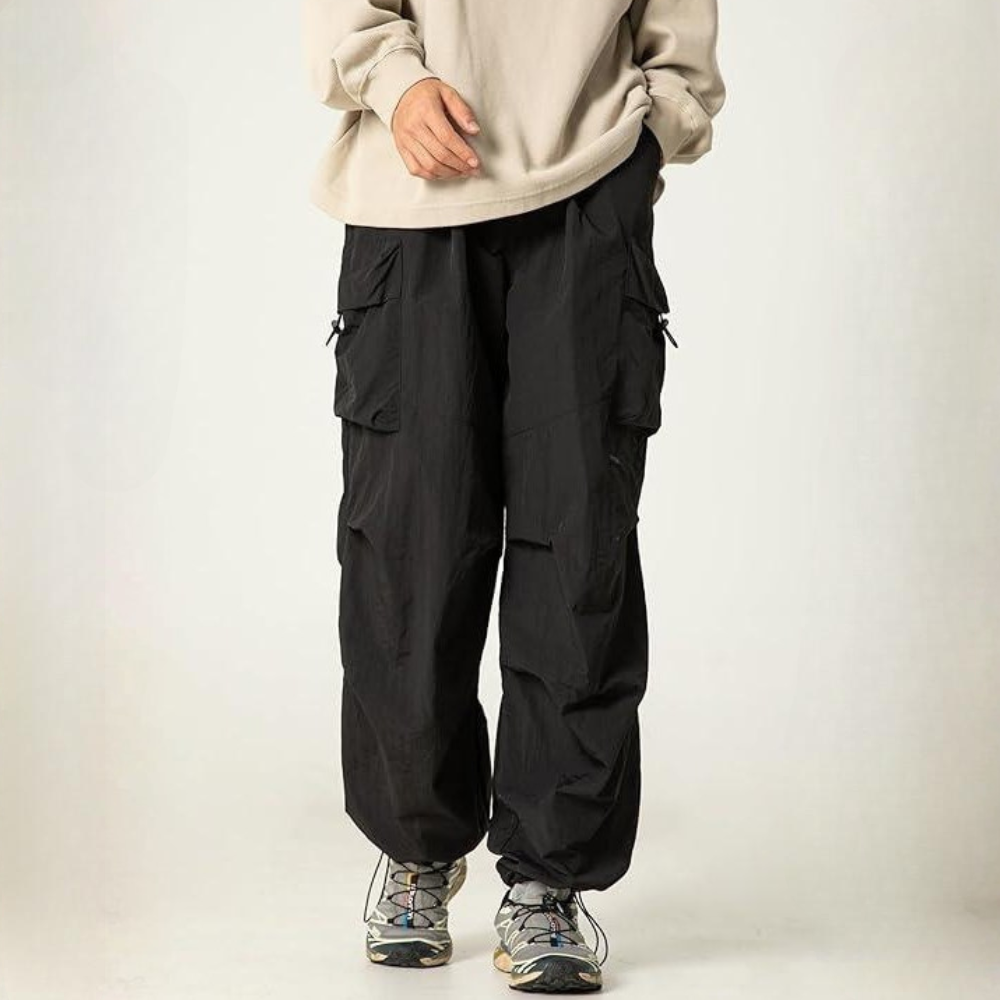 Streetwear Baggy Fit Cargo Trousers With Pockets