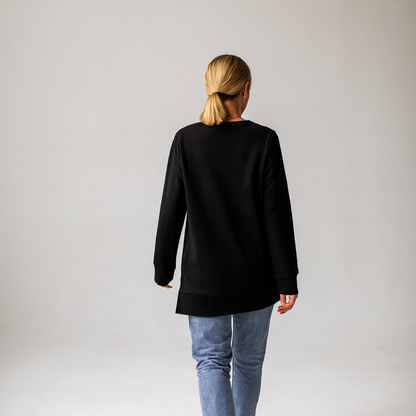Long Sleeve Side Split Sweatshirt