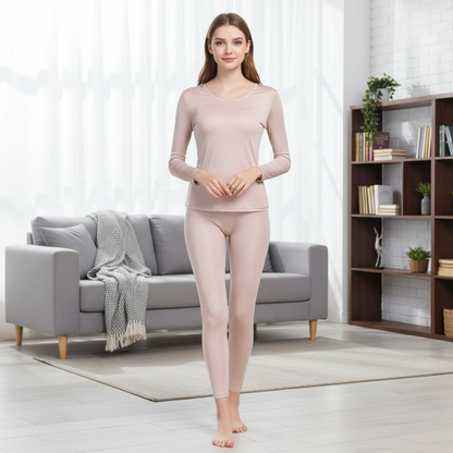 Mulberry Silk Long Johns Thermal Underwear Sets For Women