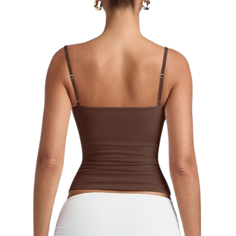 Double Lined Adjustable Cami Tank Top For Women