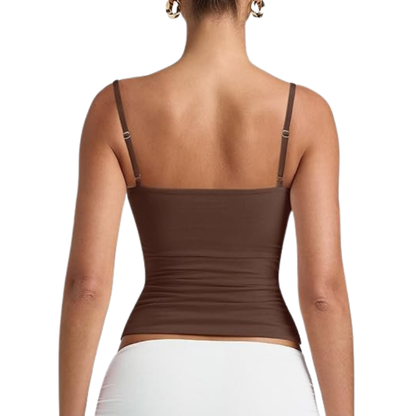Double Lined Adjustable Cami Tank Top For Women