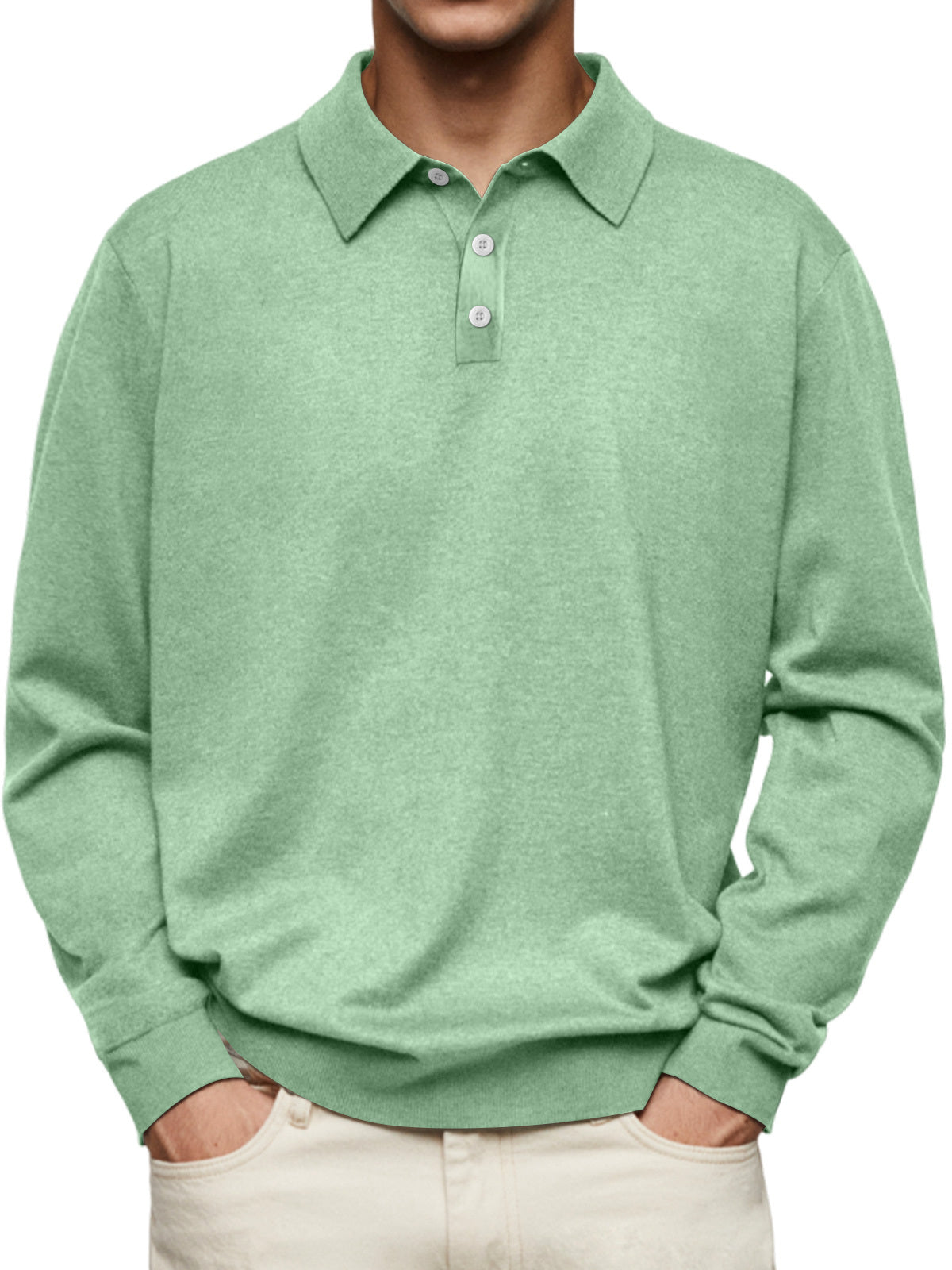 Classic Cashmere Lapel Polo Shirt