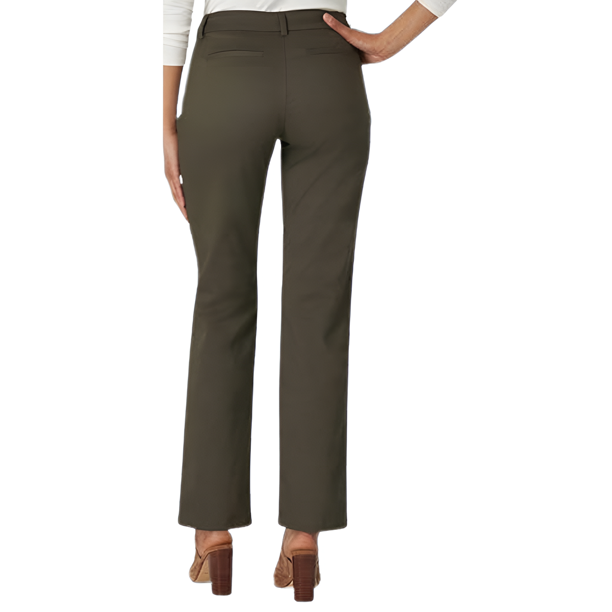 Comfortable Mid Rise Work Trousers For Women