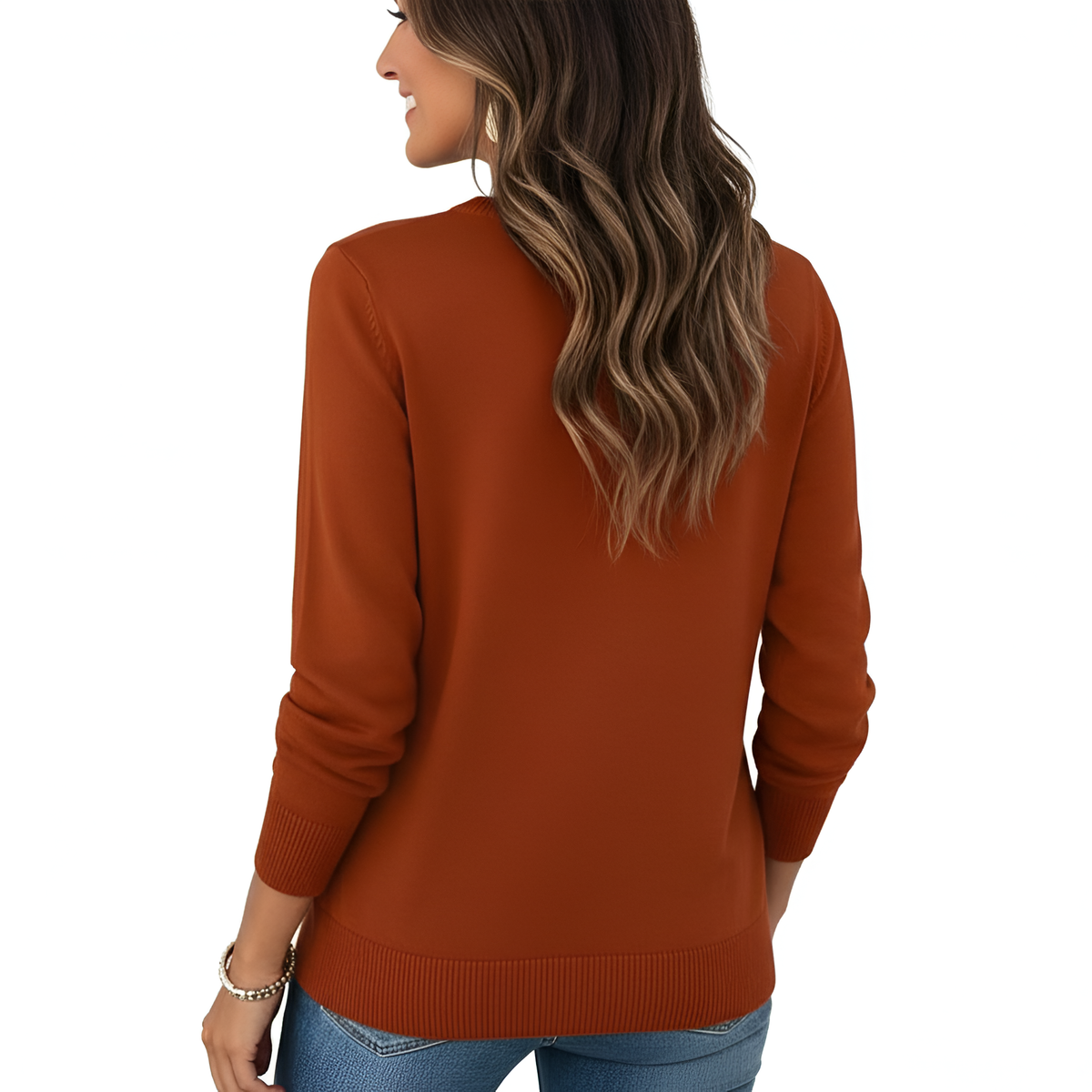Lightweight Long Sleeve Pullover Sweater For Women