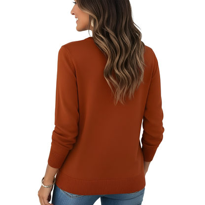 Lightweight Long Sleeve Pullover Sweater For Women