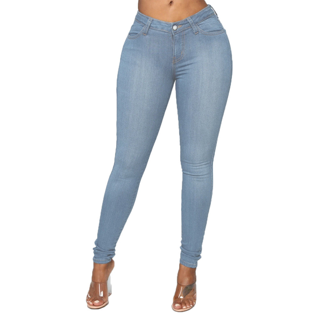 Plus Size Elegant High Elastic Denim Jeans