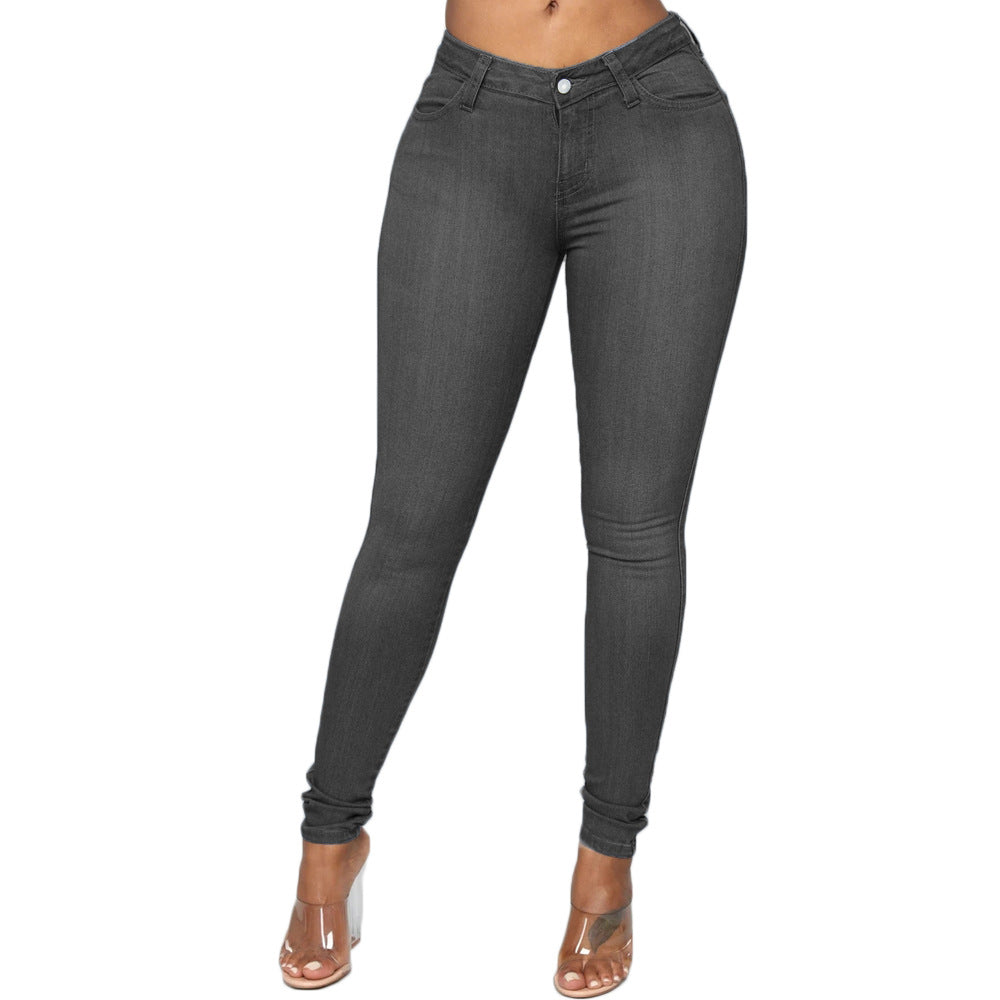 Plus Size Elegant High Elastic Denim Jeans