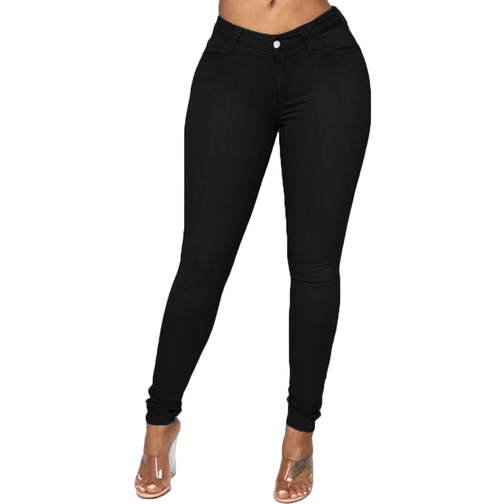 Plus Size Elegant High Elastic Denim Jeans