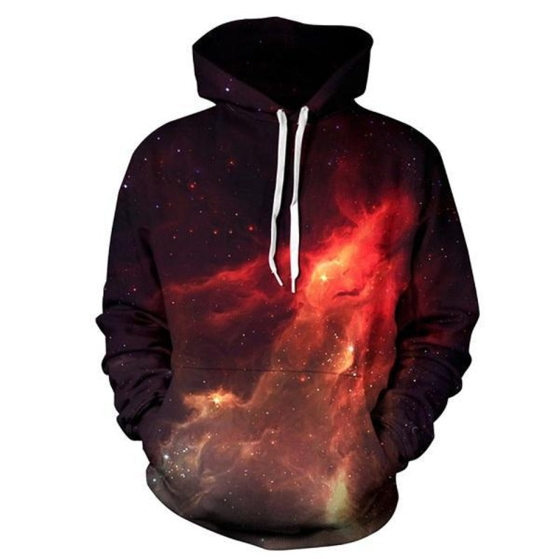 Eleganter Kapuzenpullover mit Galaxy-Serie-Print