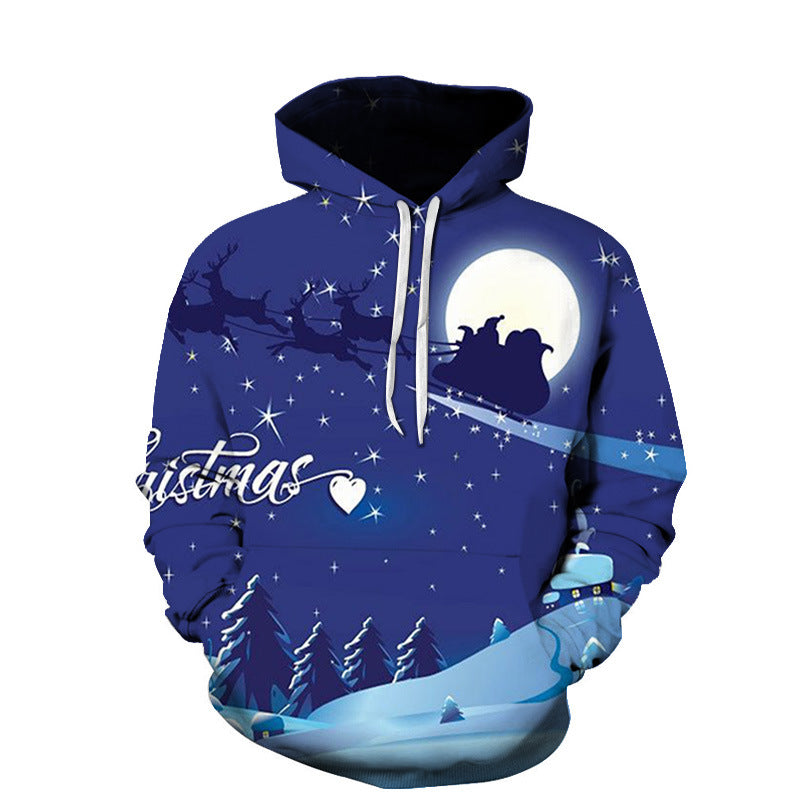 Collection de sweats à capuche 3D imprimés à motif de Père Noël de Noël