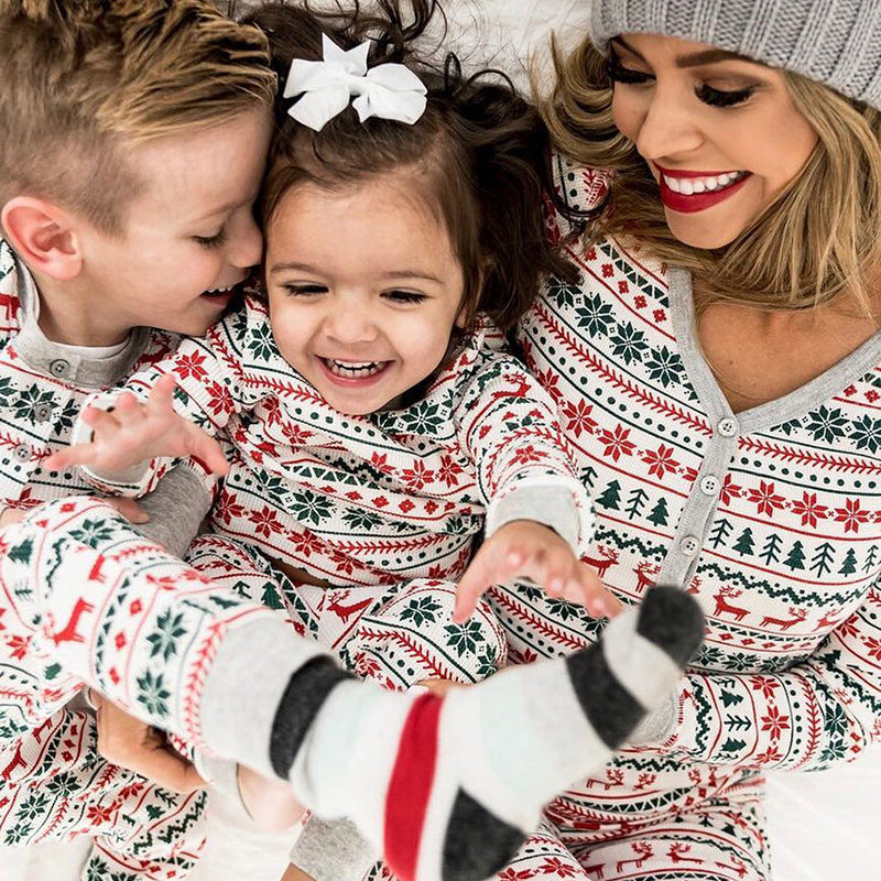 Classic Christmas Printed Family Matching Pajamas Set