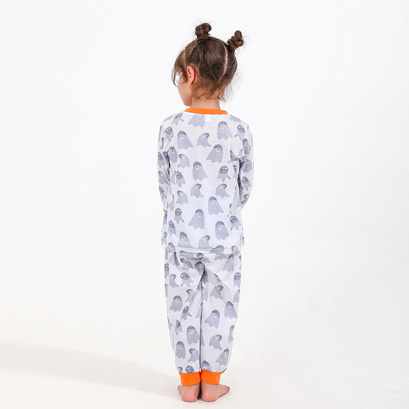 Solid Printed Halloween Family Matching Pajamas Set