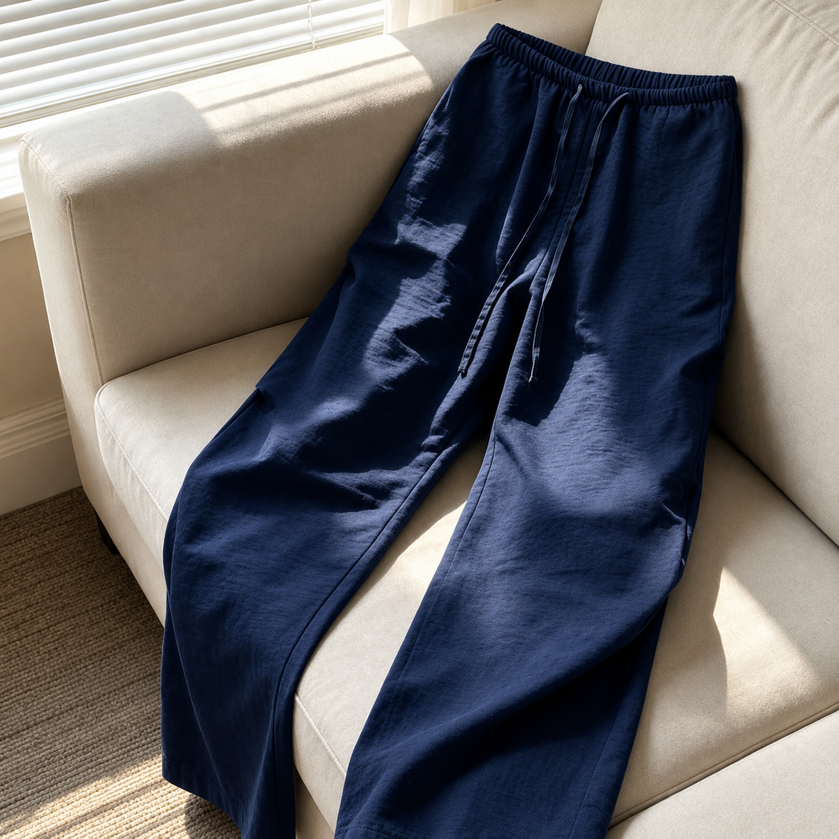 Linen Style High Rise Casual Everyday Vacation Pants For Women