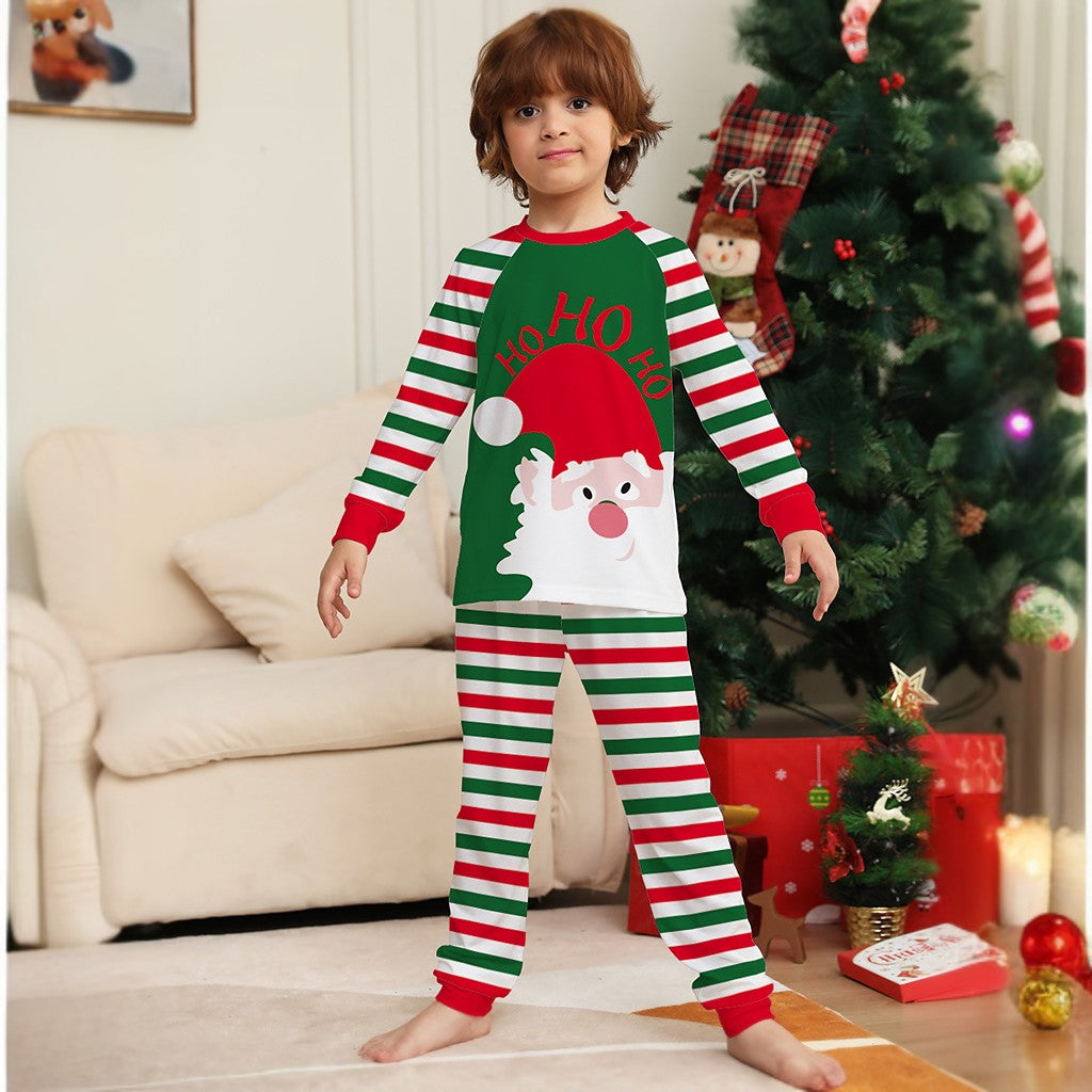 Ho Ho Ho Santa Printed Christmas Family Matching Pajamas Set