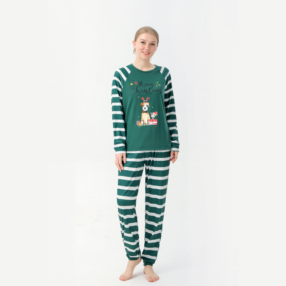 Dino And Dog Printed Christmas Family Matching Pajamas Set