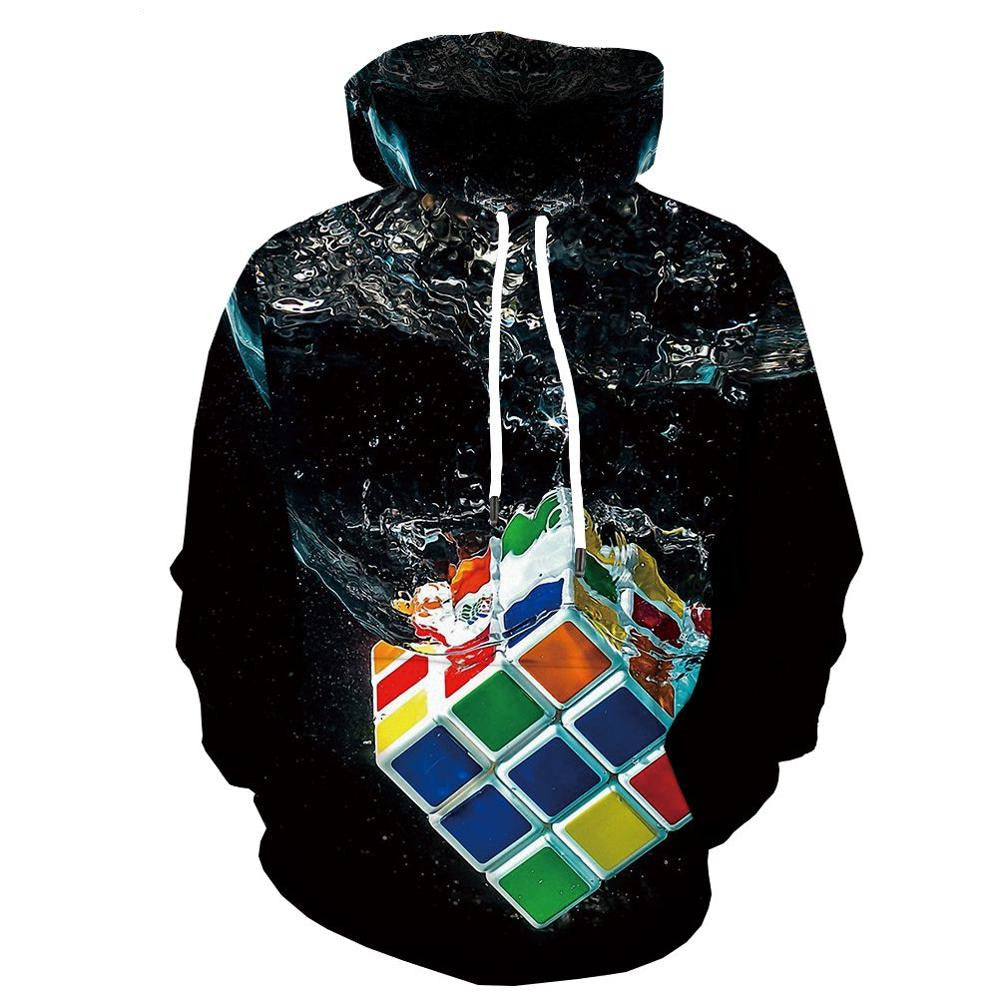 Multi Pattern Stylish 3D Printed Hoodie