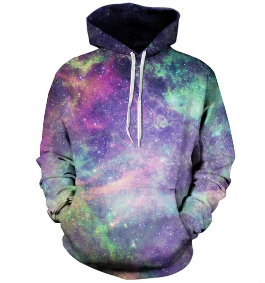 3D-Kapuzenpullover mit Multi-Paint-Galaxy-Print