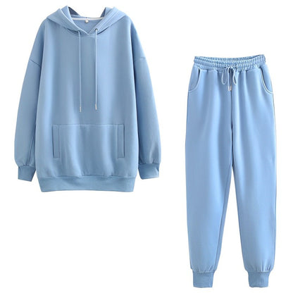 2 Pieces Everyday Casual Hoodie Pants Set