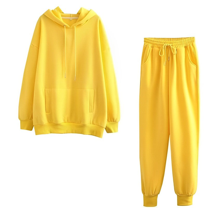 2 Pieces Everyday Casual Hoodie Pants Set