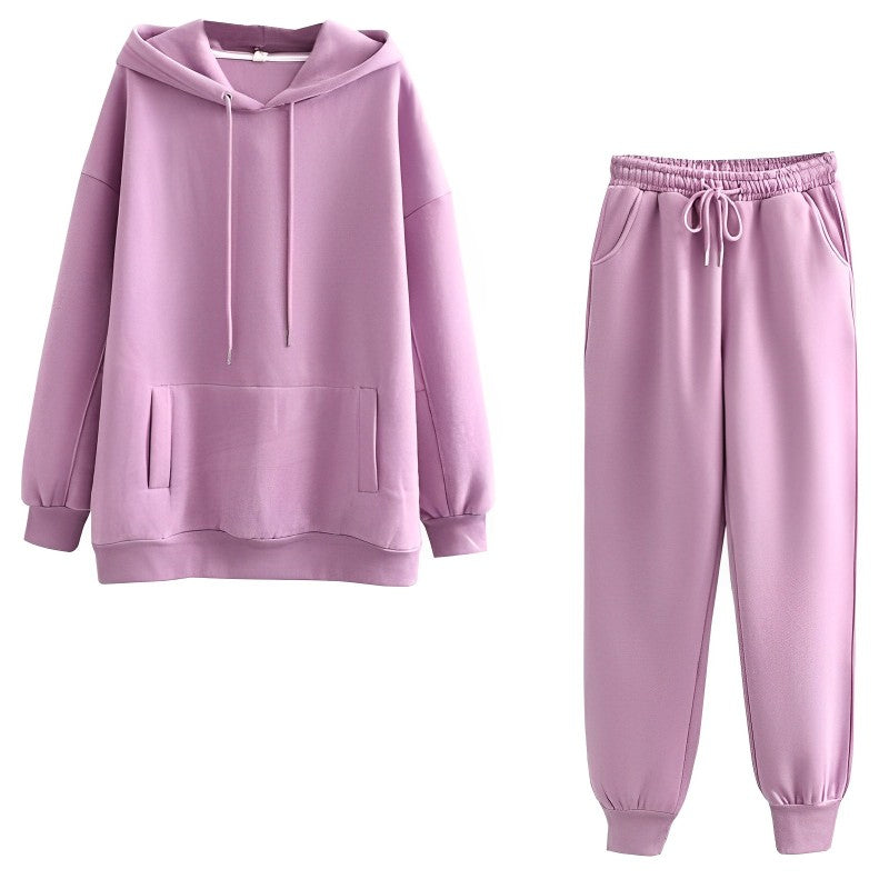 2 Pieces Everyday Casual Hoodie Pants Set